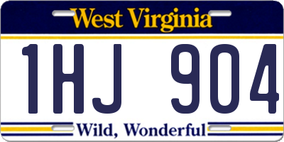 WV license plate 1HJ904