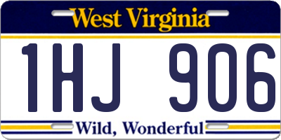 WV license plate 1HJ906