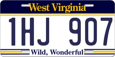 WV license plate 1HJ907