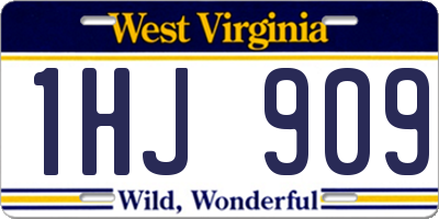 WV license plate 1HJ909
