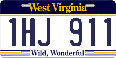 WV license plate 1HJ911