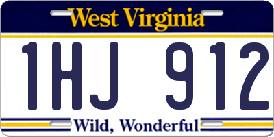 WV license plate 1HJ912