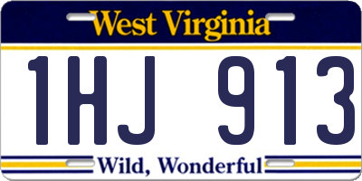 WV license plate 1HJ913