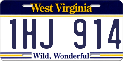 WV license plate 1HJ914