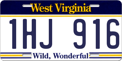 WV license plate 1HJ916