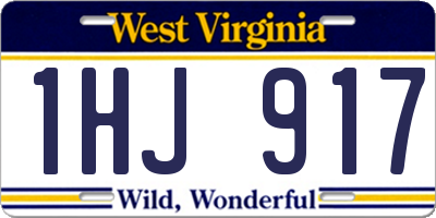 WV license plate 1HJ917