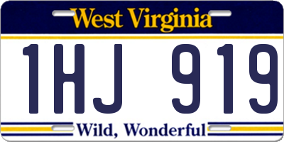 WV license plate 1HJ919