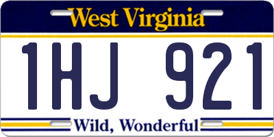 WV license plate 1HJ921