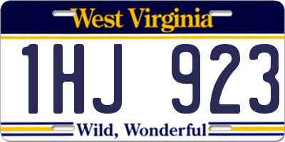 WV license plate 1HJ923
