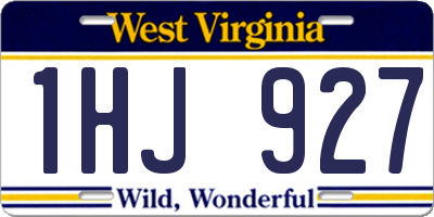 WV license plate 1HJ927