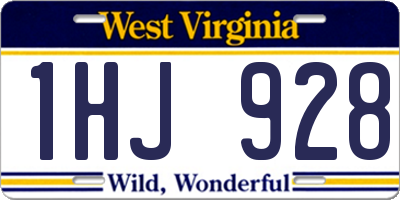 WV license plate 1HJ928