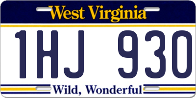 WV license plate 1HJ930
