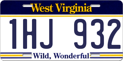 WV license plate 1HJ932