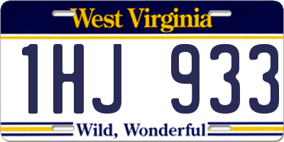 WV license plate 1HJ933