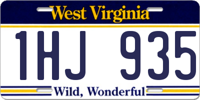 WV license plate 1HJ935