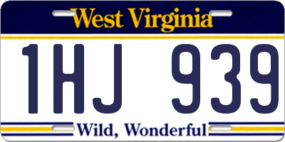 WV license plate 1HJ939