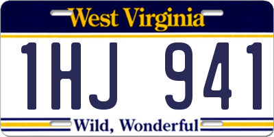 WV license plate 1HJ941