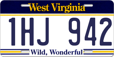 WV license plate 1HJ942