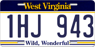 WV license plate 1HJ943