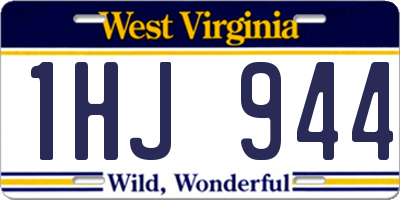 WV license plate 1HJ944