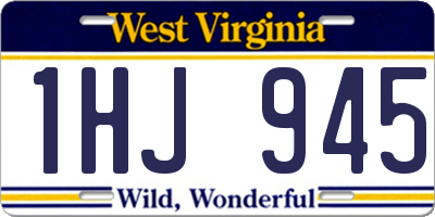 WV license plate 1HJ945