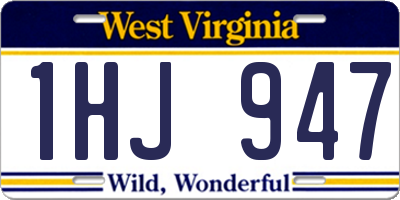 WV license plate 1HJ947