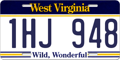WV license plate 1HJ948