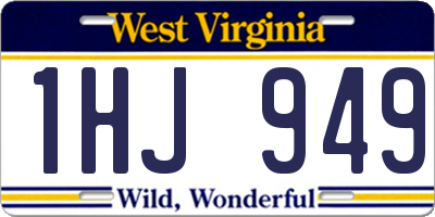 WV license plate 1HJ949
