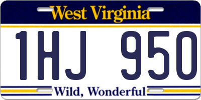 WV license plate 1HJ950