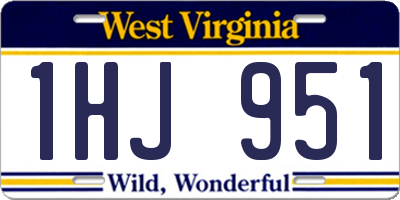 WV license plate 1HJ951