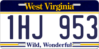 WV license plate 1HJ953