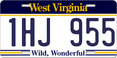 WV license plate 1HJ955