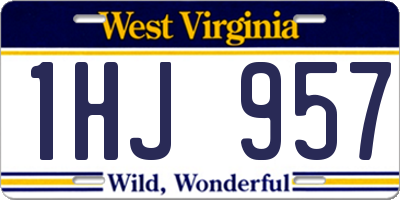 WV license plate 1HJ957