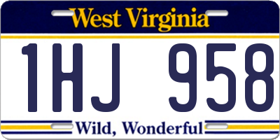 WV license plate 1HJ958