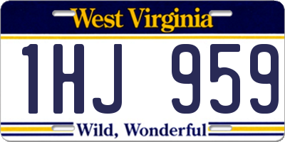 WV license plate 1HJ959