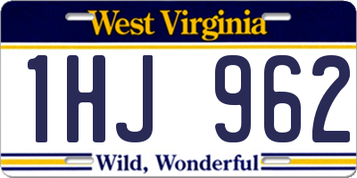WV license plate 1HJ962