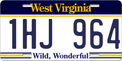 WV license plate 1HJ964