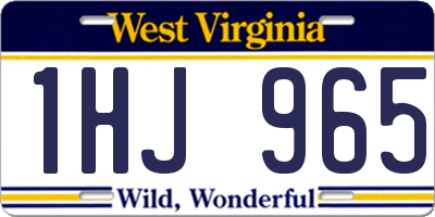 WV license plate 1HJ965