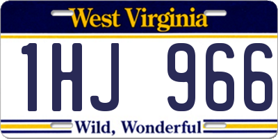 WV license plate 1HJ966