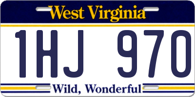 WV license plate 1HJ970