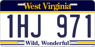 WV license plate 1HJ971