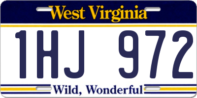 WV license plate 1HJ972