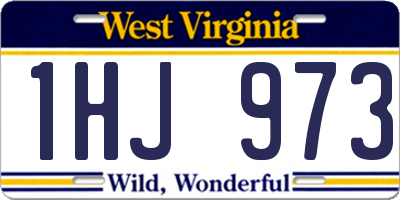 WV license plate 1HJ973