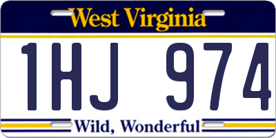 WV license plate 1HJ974