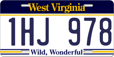 WV license plate 1HJ978