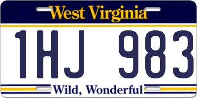 WV license plate 1HJ983