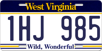 WV license plate 1HJ985