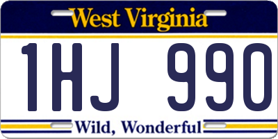 WV license plate 1HJ990