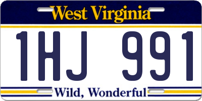 WV license plate 1HJ991
