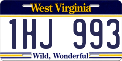 WV license plate 1HJ993
